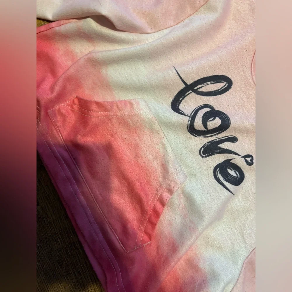 Girls hoodie 8-10 tie dye love